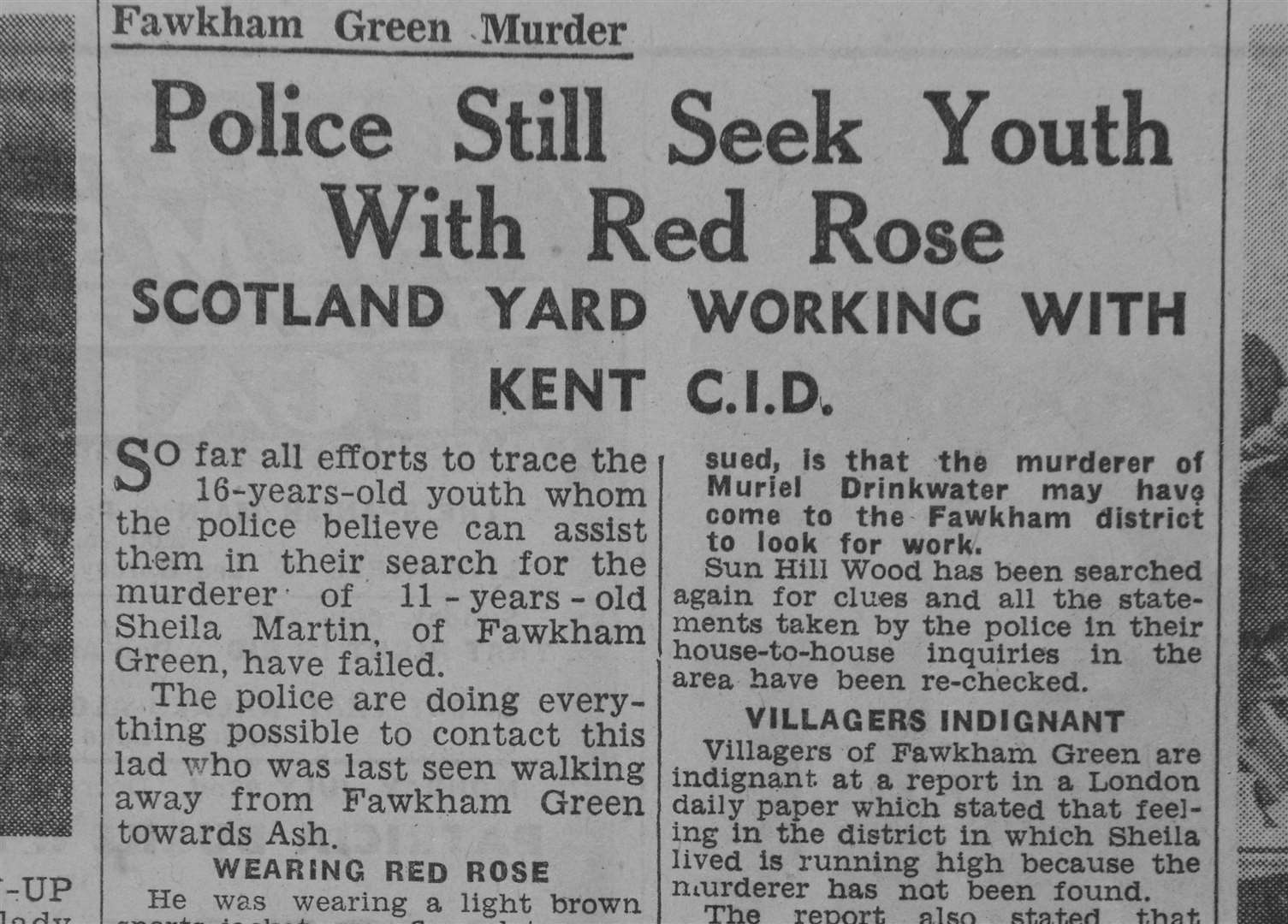 How the Kent Messenger covered the hunt for the killer of Sheila Martin in 1946