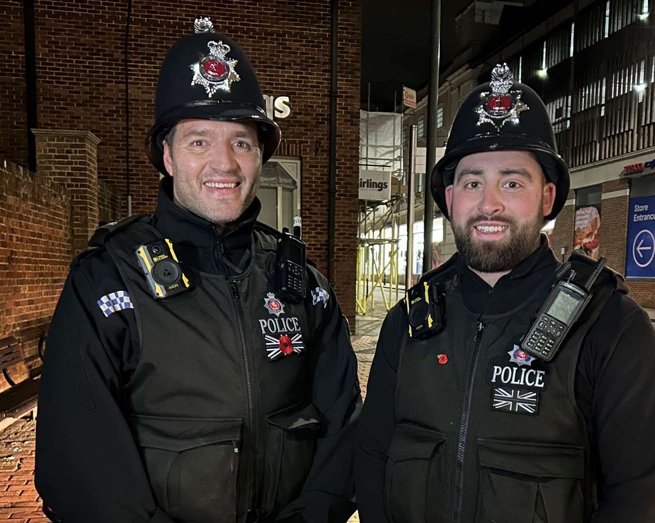 PC Simon Reed and PC Liam Wratten out on Saturday in Canterbury
