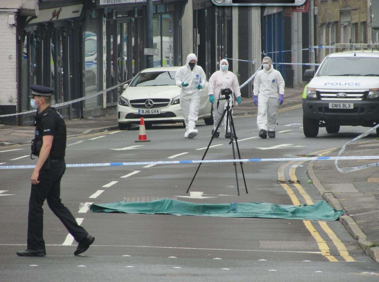 Forensic officers at the scene