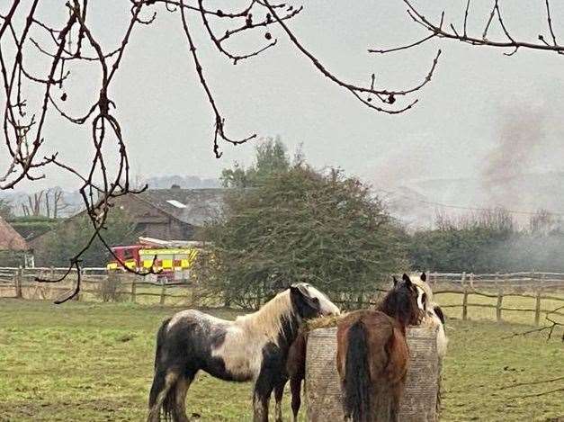 Fire crews attended a fire at a warehouse in Wrotham near Sevenoaks. Picture: Rob Shelton
