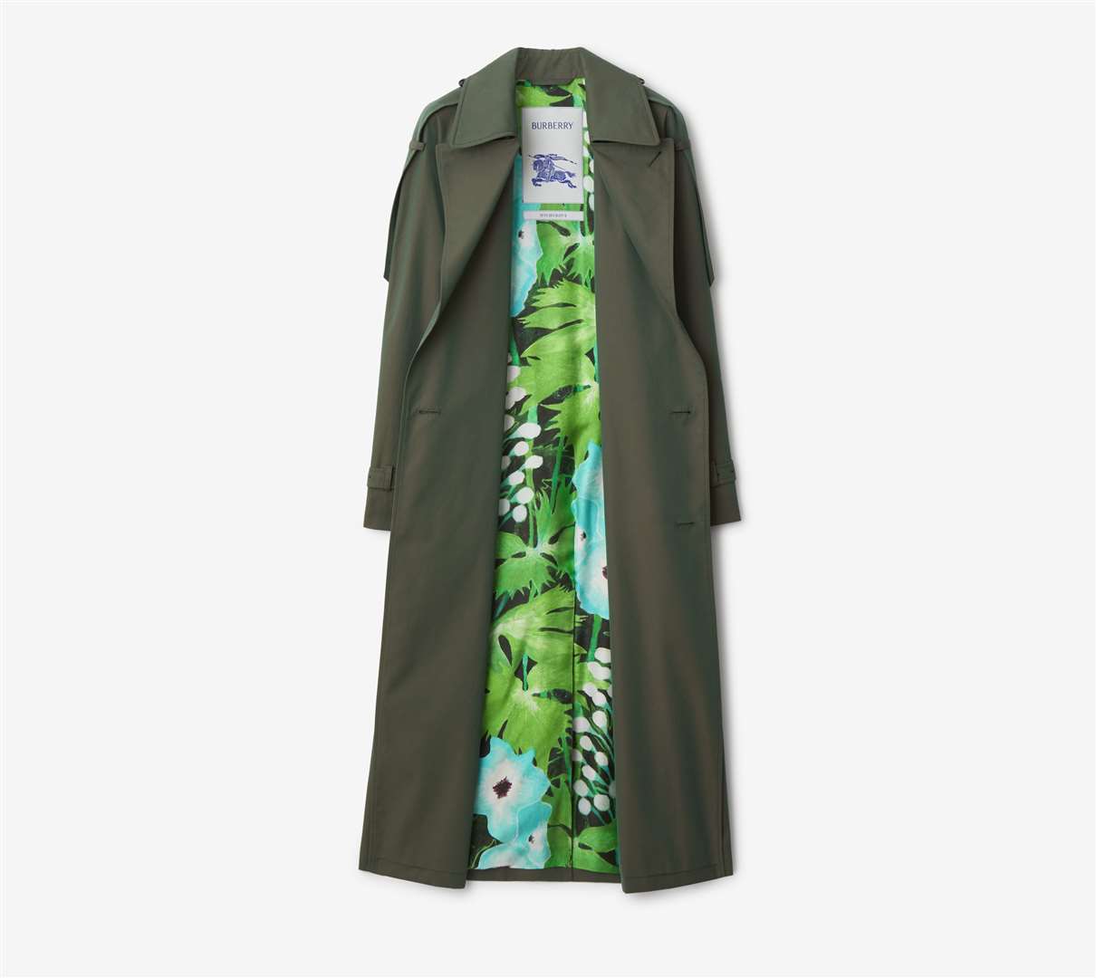The Burberry Trench coat in Ivy in collaboration with Highgrove featuring a wildflower meadow lining (Burberry/PA)