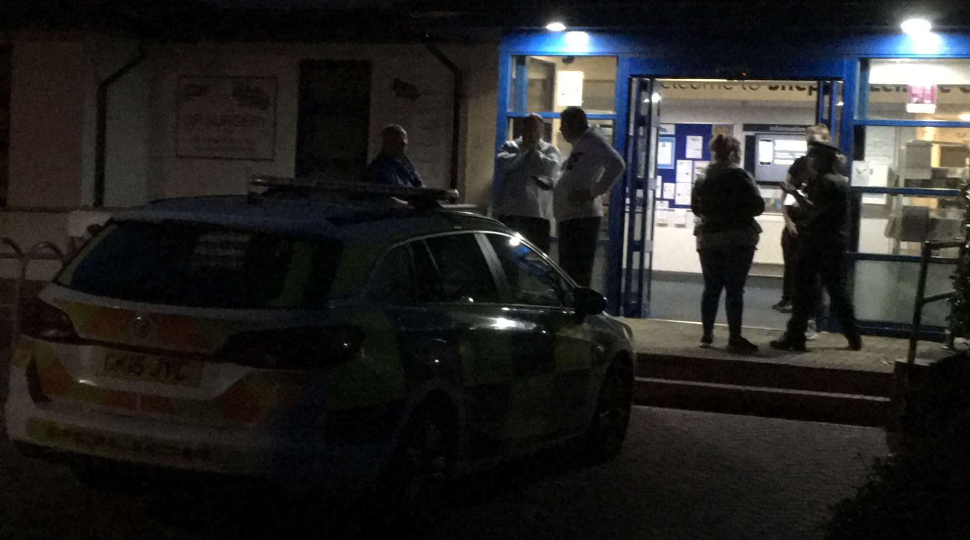 Police at the Sheppey Leisure Complex, off Royal Road, Sheerness