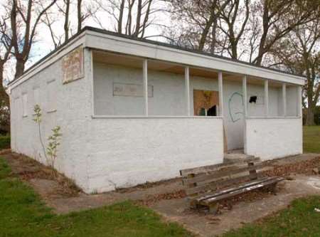 The pavilion is now a health and safety hazard. Picture: GARY BROWNE