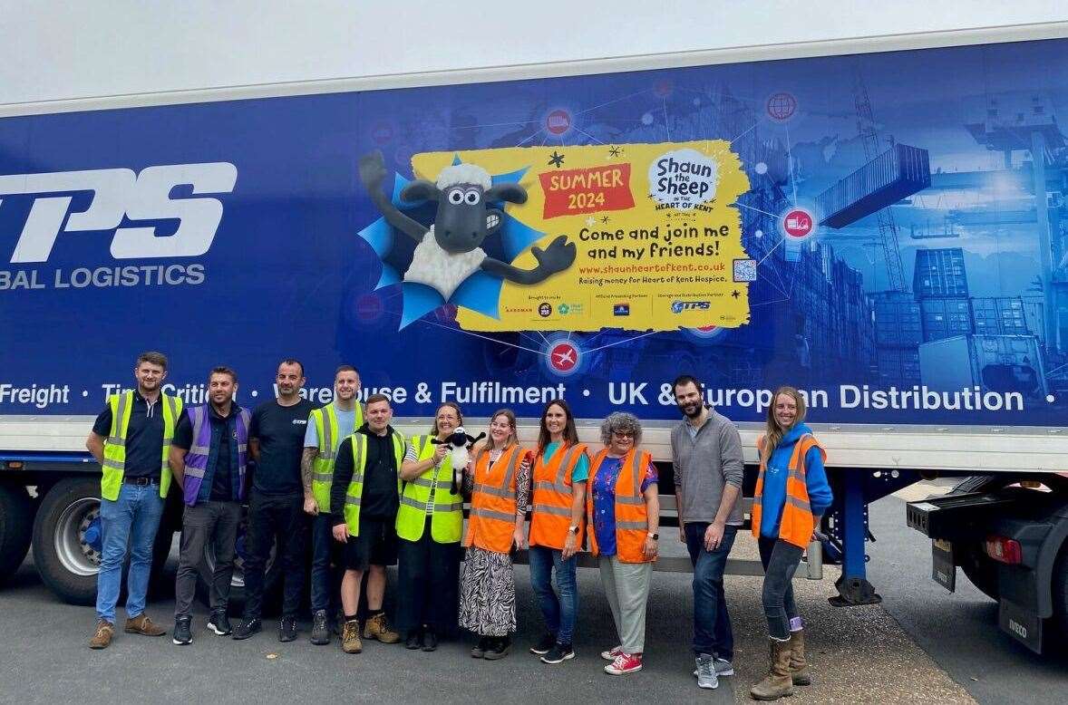 TPS Global Logistics have branded two of their lorries with Shaun the Sheep artwork to help promote the Shaun the Sheep in the Heart of Kent trail. Picture: Pennington PR