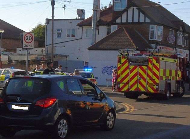 Emergency services at the scene. Picture: Roger Greenaway