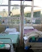 Beds on this ward were close together, aiding the spread of infection. Picture taken to accompany the Healthcare Commission's report
