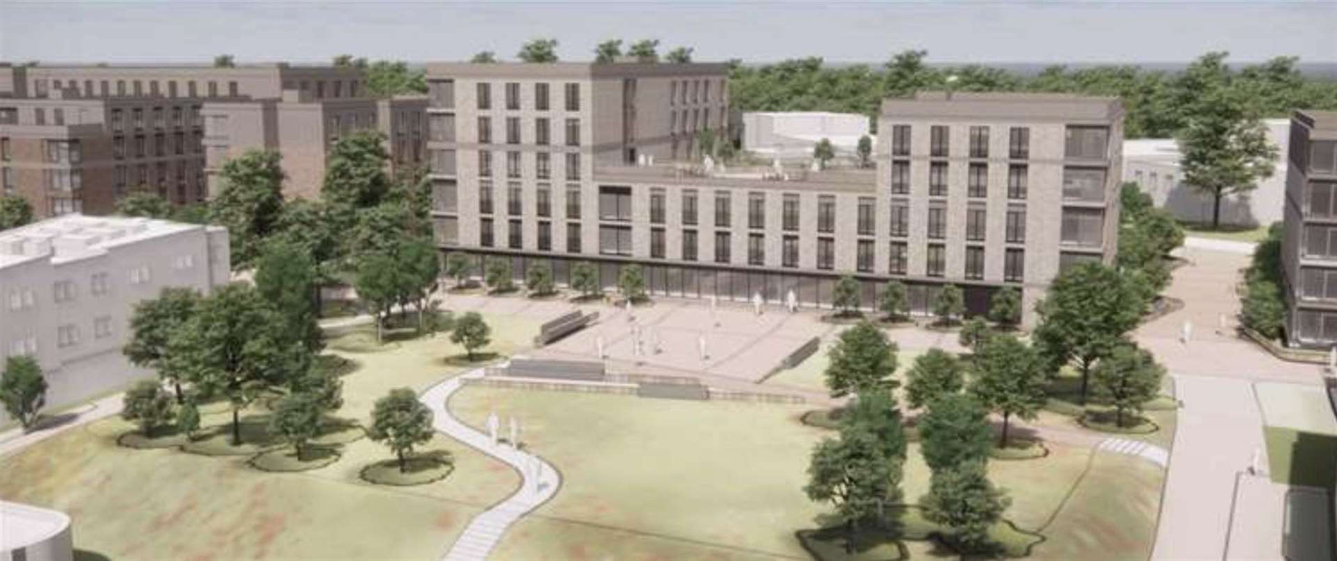 The huge student flats plan for UKC at Giles Lane, Canterbury. Credit: UKC/St Edmund’s School