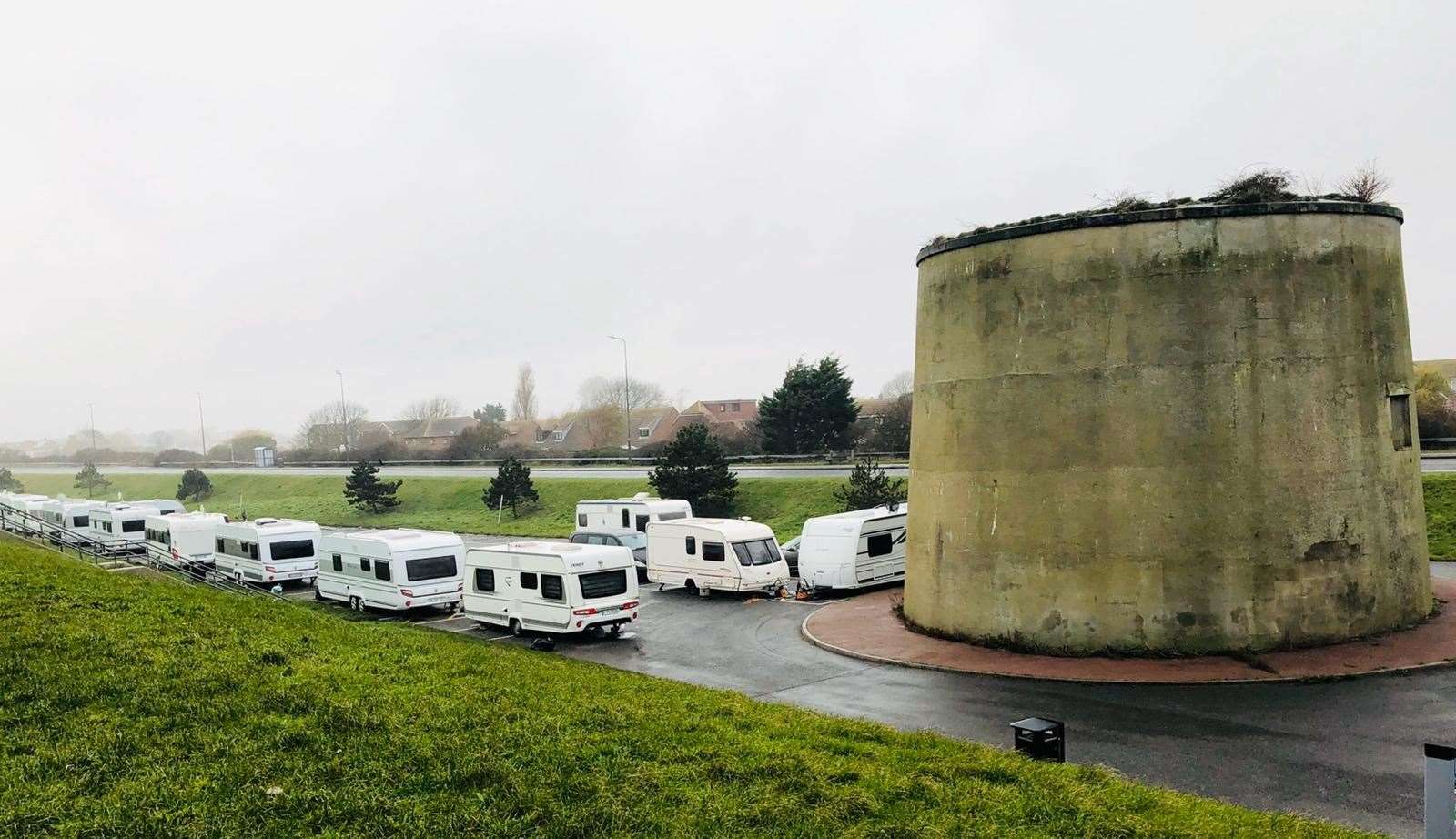 The group have pitched up in the car park by the Martello Tower. Picture: Barry Goodwin (22491745)