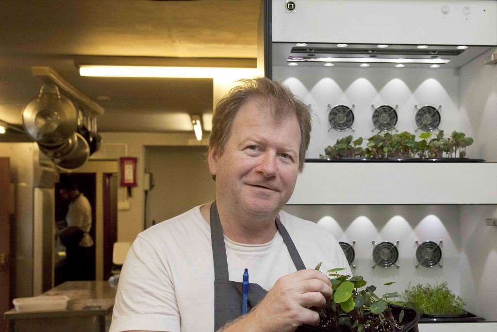 Graham Garrett, chef at the West House restaurant, Biddenden, uses Evogro's technology