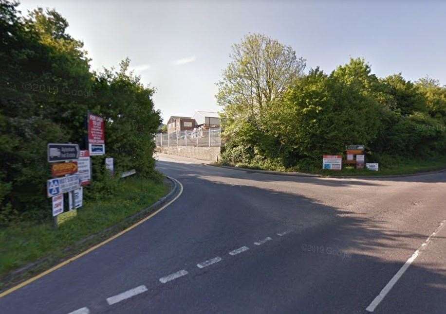 There was a a two-car crash at the junction of the B2046 Adisham Road and Cooting Road, Aylesham. Picture: Google