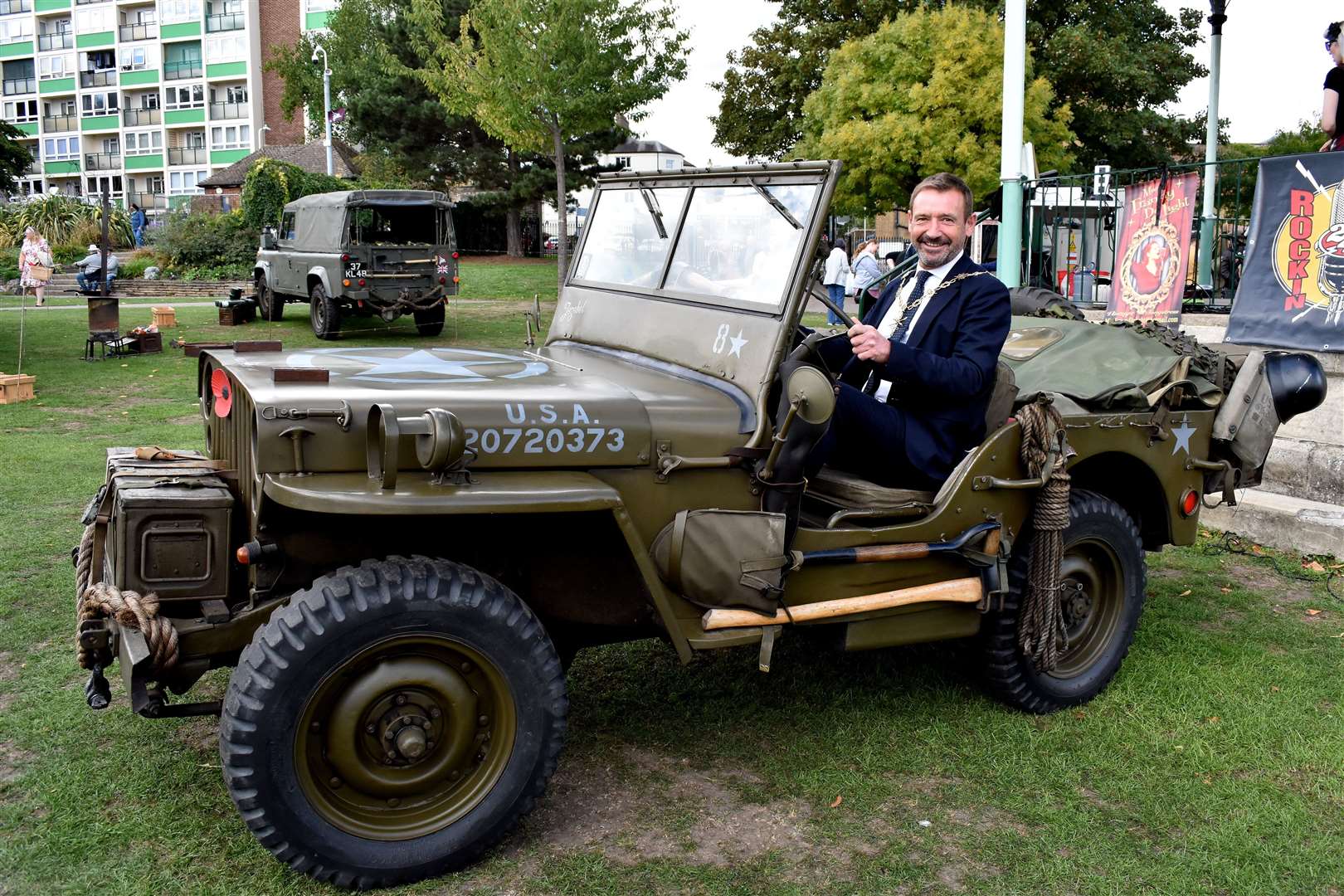 Cllr Peter Scollard got involved looking around the old vehicles. Picture: Jason Arthur