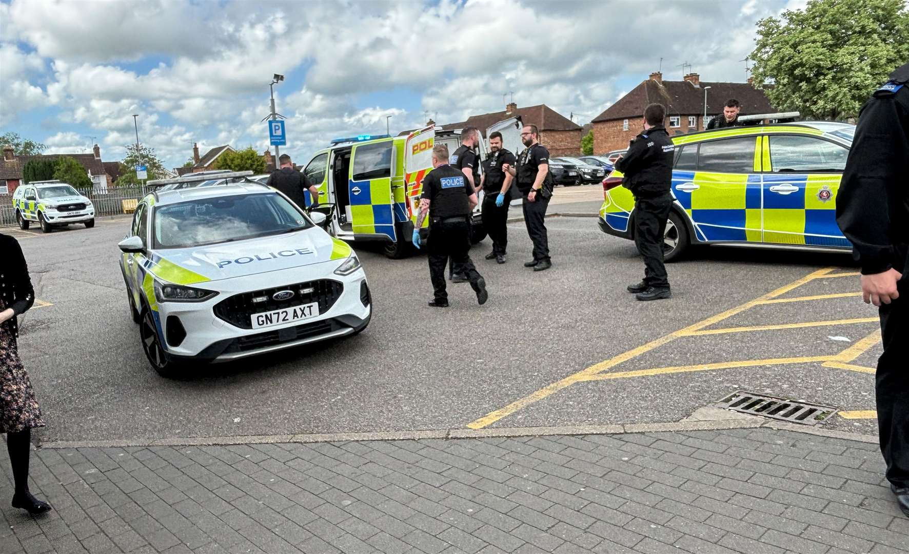 At least eight officers attended Lidl in New Street, Ashford. Picture: Joe Harbert