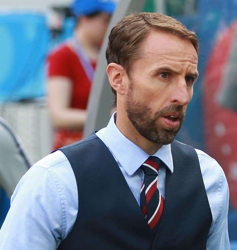 Gareth Southgate sporting his now famous waistcoat