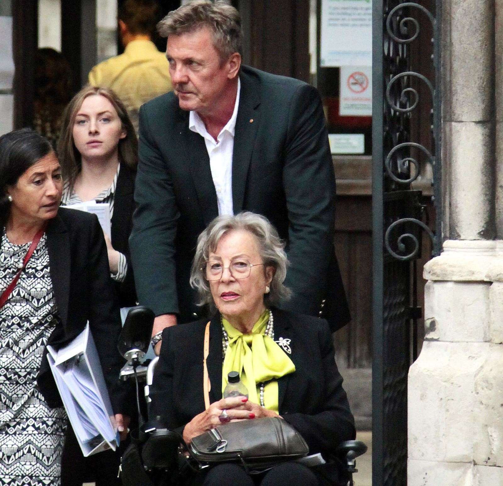 Hanelore Matt, 87, and her son Andreas Matt outside Central London County Court. Picture: Champion News Service Ltd