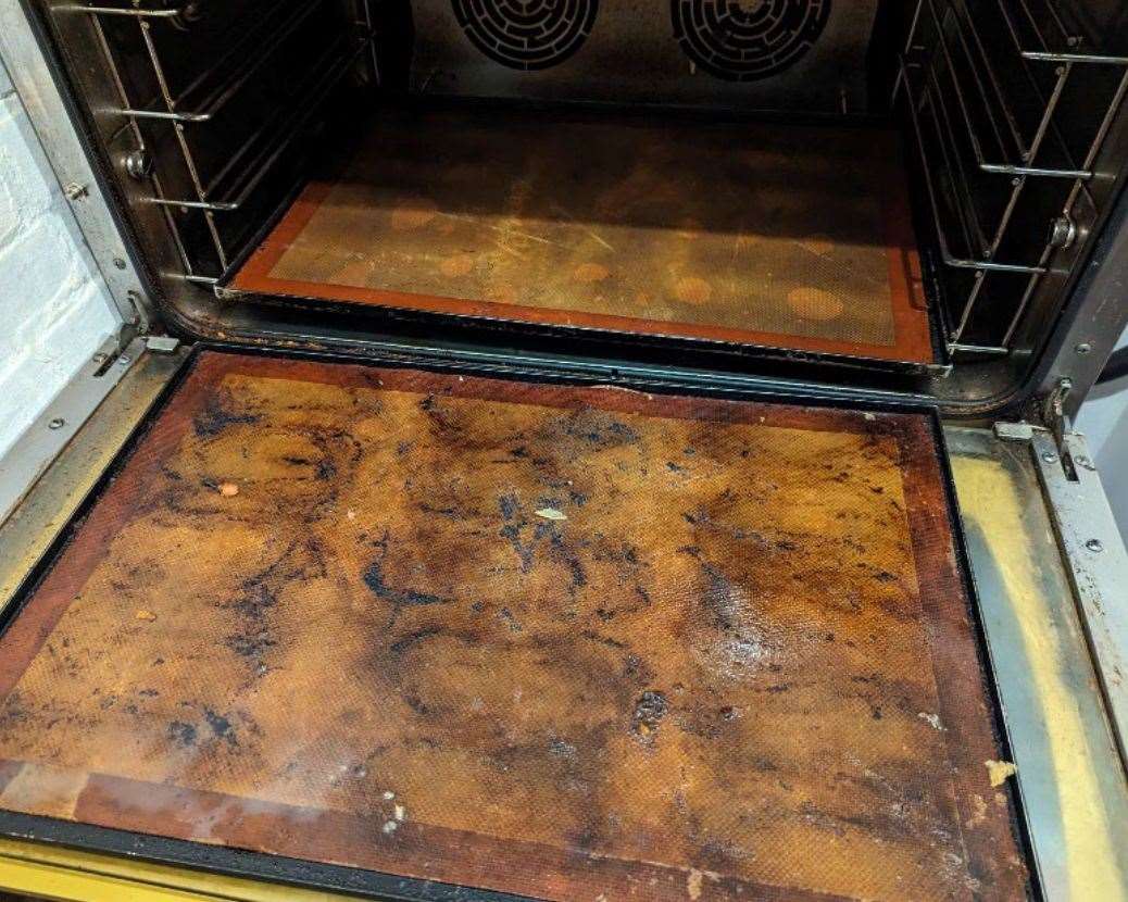 The oven was described as “dirty”