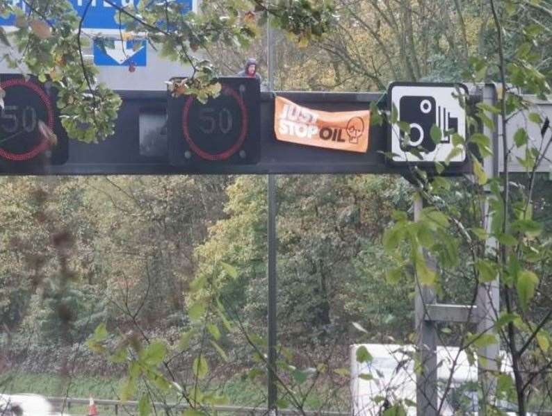 In November, protesters scaled gantries along the M25. Picture: Just Stop Oil