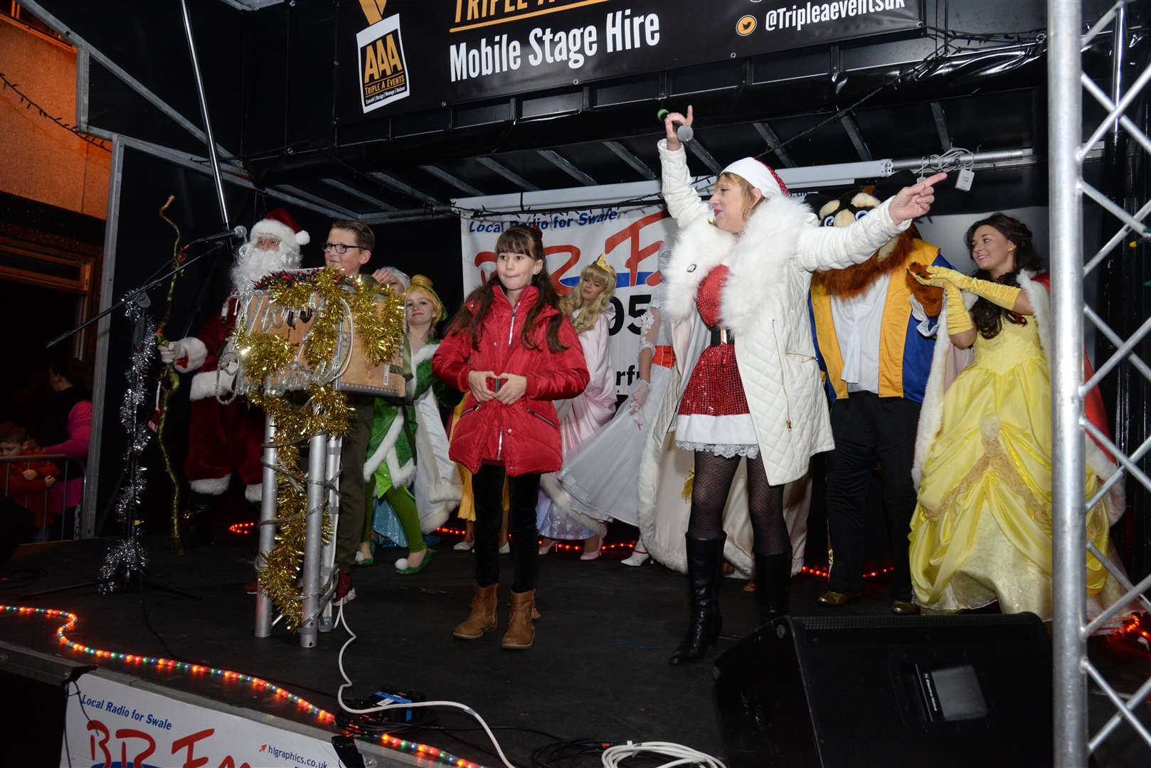 Sheppey's Tracy Topsom and the BRFM Roadshow hosted the Sittingbourne Christmas Lights switch-on on Saturday. Picture: Chris Davey (5472431)