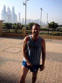 Stuart Bell in Dubai preparing for the marathon in January.