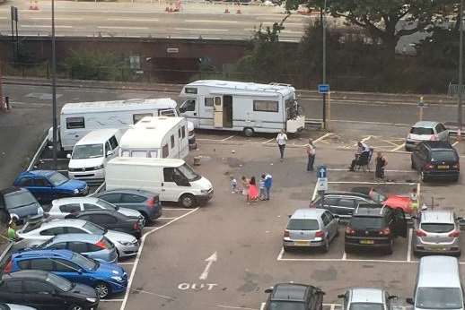 Travellers in the Medway Street car park, Maidstone. Picture courtesy of Hannah Fryer