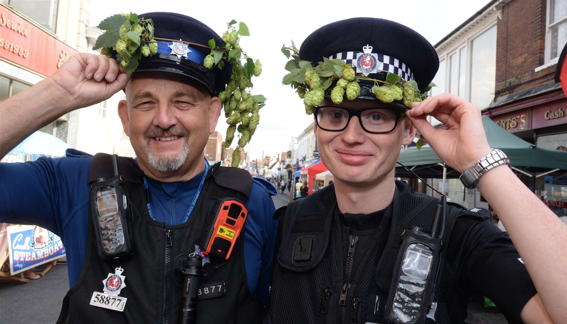 PCSO Mark Wood and Special Constable James Siddle join in the spirit at last year's festival Picture: Chris Davey
