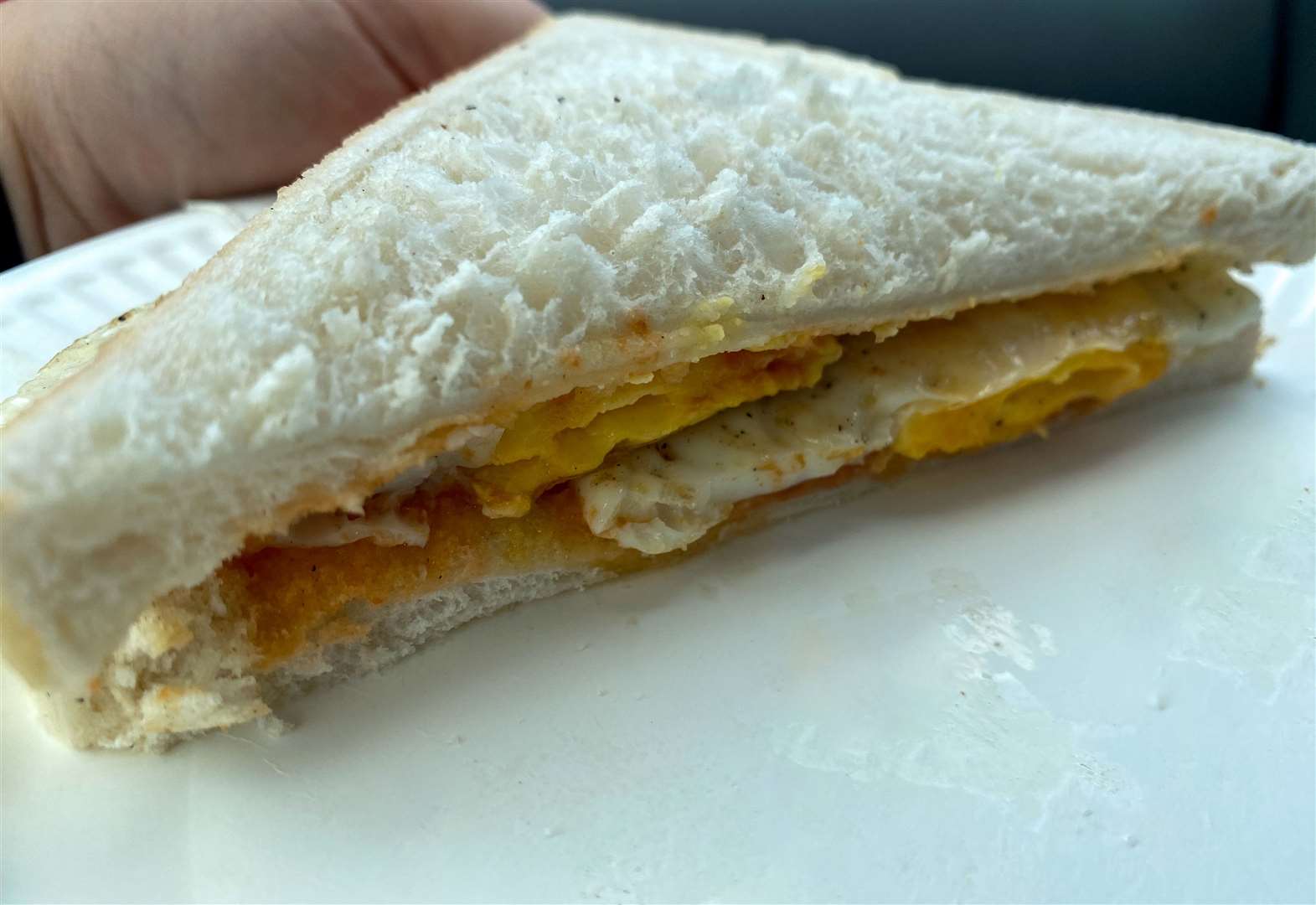 The egg sandwich might not look like much but it tasted delicious. Picture: Sam Lawrie