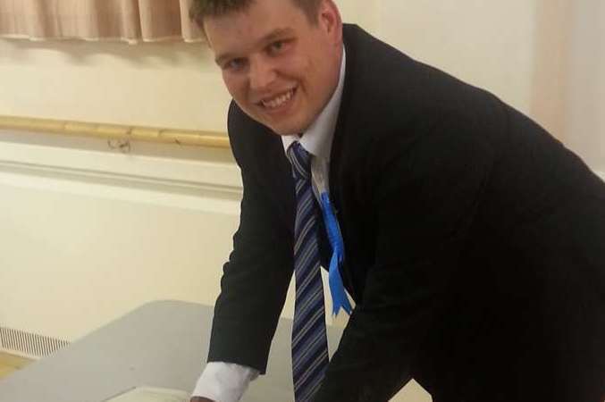 Cllr Matt Boughton when he was elected to Maidstone council aged 22