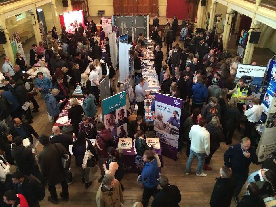 A job fair held at Dover's Town Hall