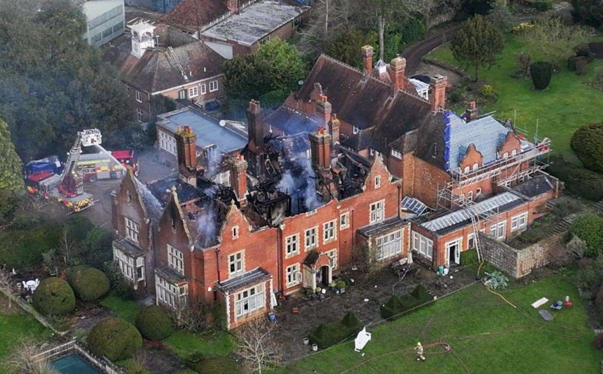 Fire at Gennings Park, Hunton, near Maidstone on March 8, 2024. Picture: UKNIP
