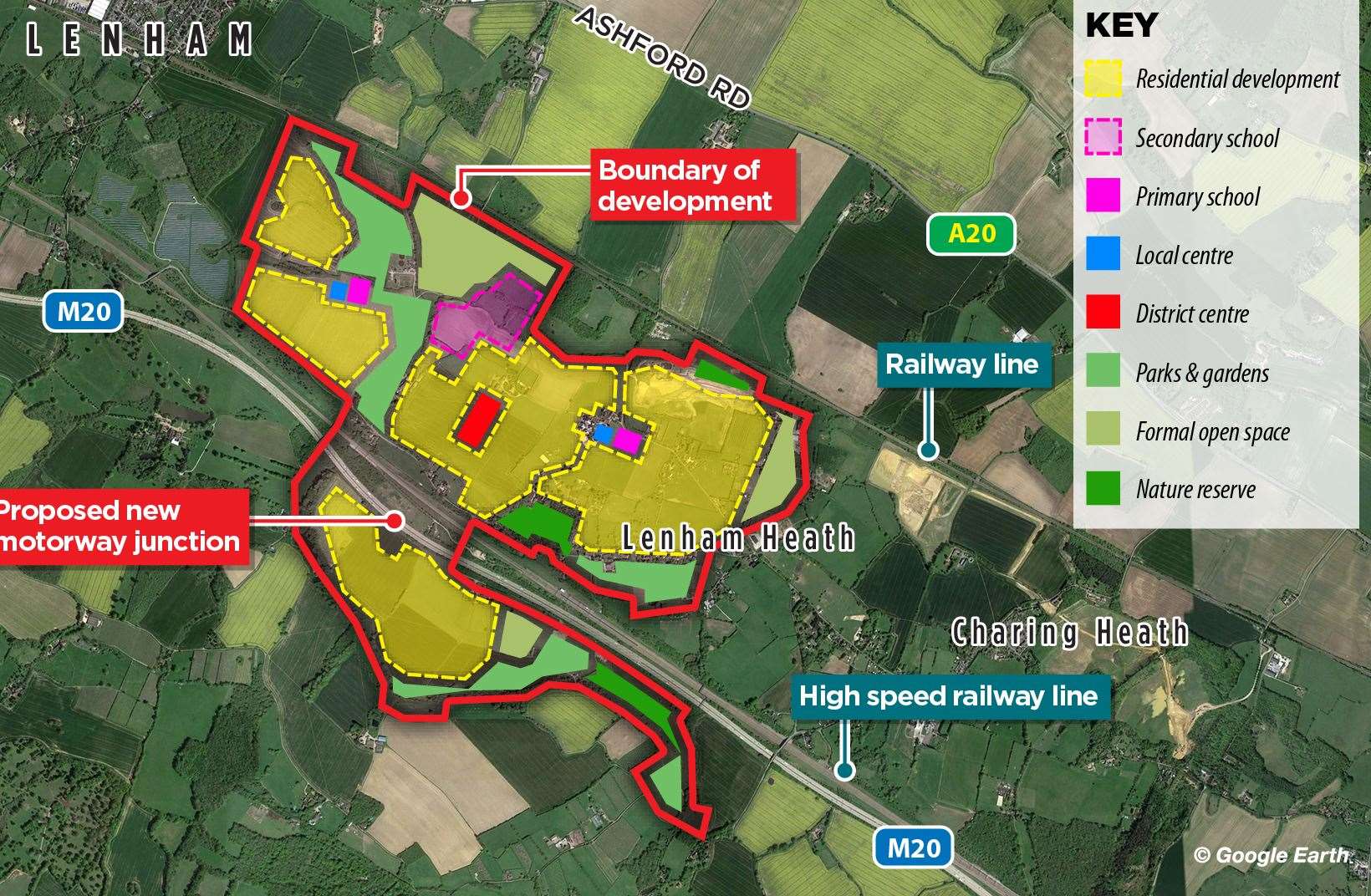 Am graphic showing how the new homes could be arranged near Lenham