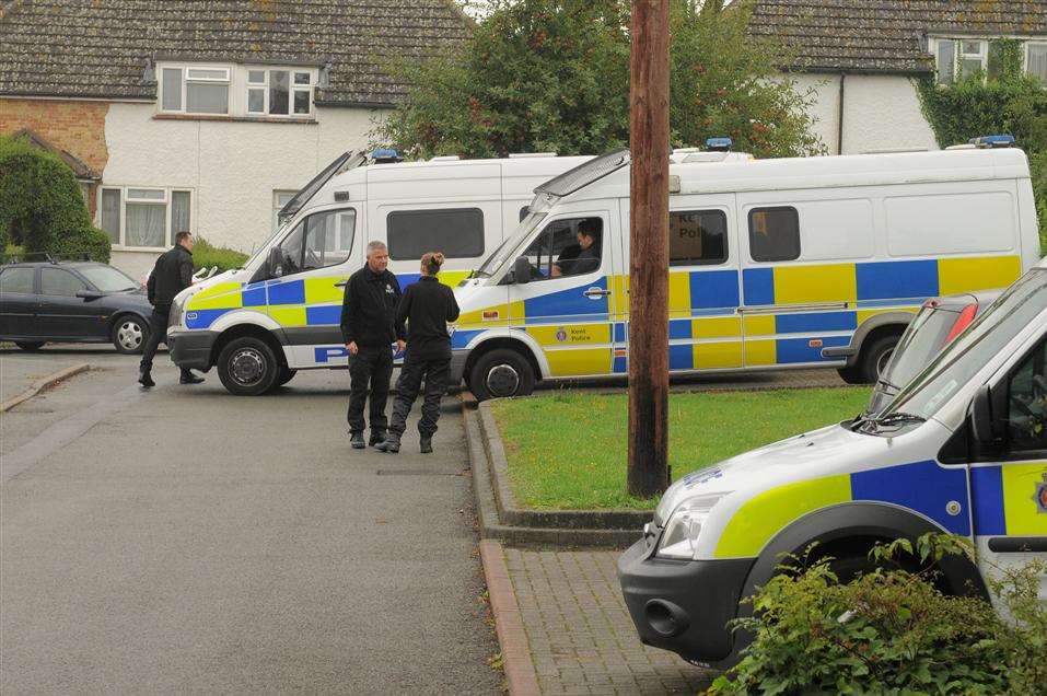 Police search Myrtle Place in Dartford - the home of Colin Ash-Smith's parents