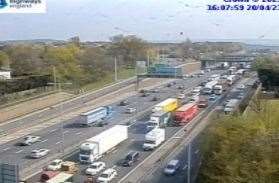 The M25 was closed in both directions between M25 J2 and A282 J1a for several hours earlier today. Stock picture by Highways England