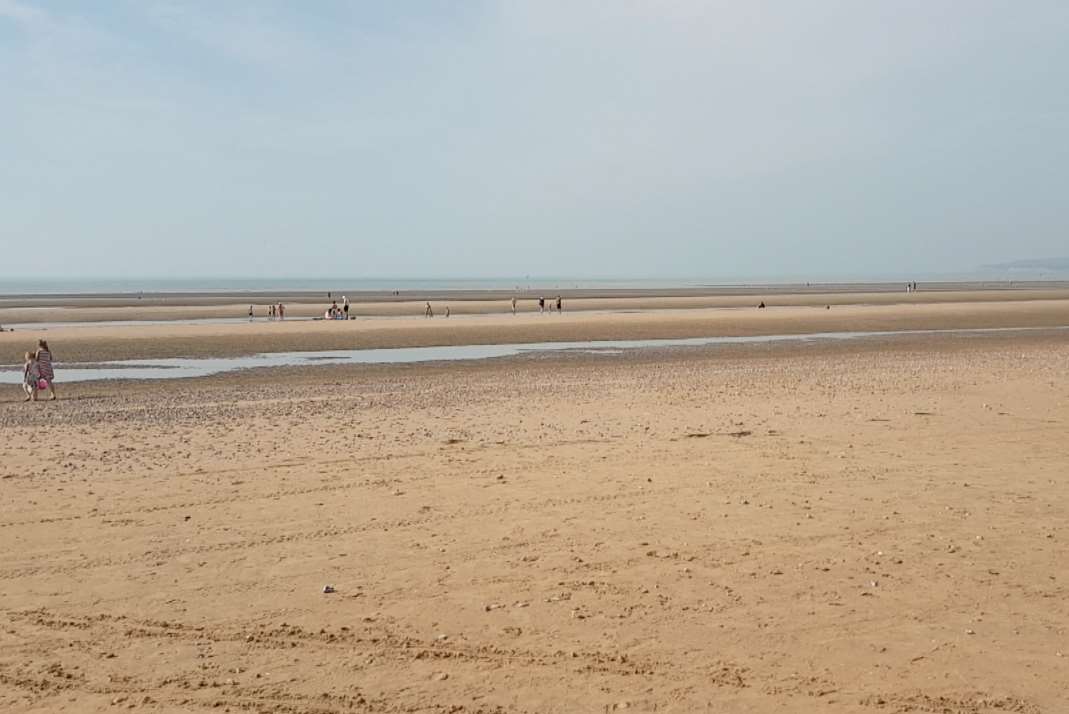 Camber Sands - the area where the pools of water have collected are sandbars