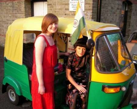 Hannah Flaherty, who plays Millie and Sheena Isaacson (Mrs Meers) prepare for the production of Thoroughly Modern Millie