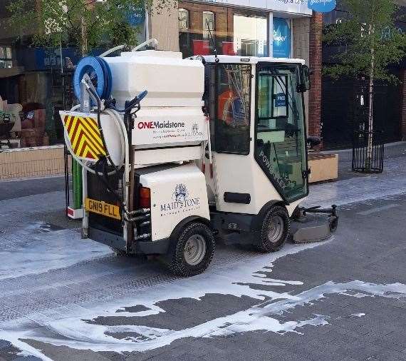 Routine street cleaning taking place in Maidstone is nothing to be alarmed about