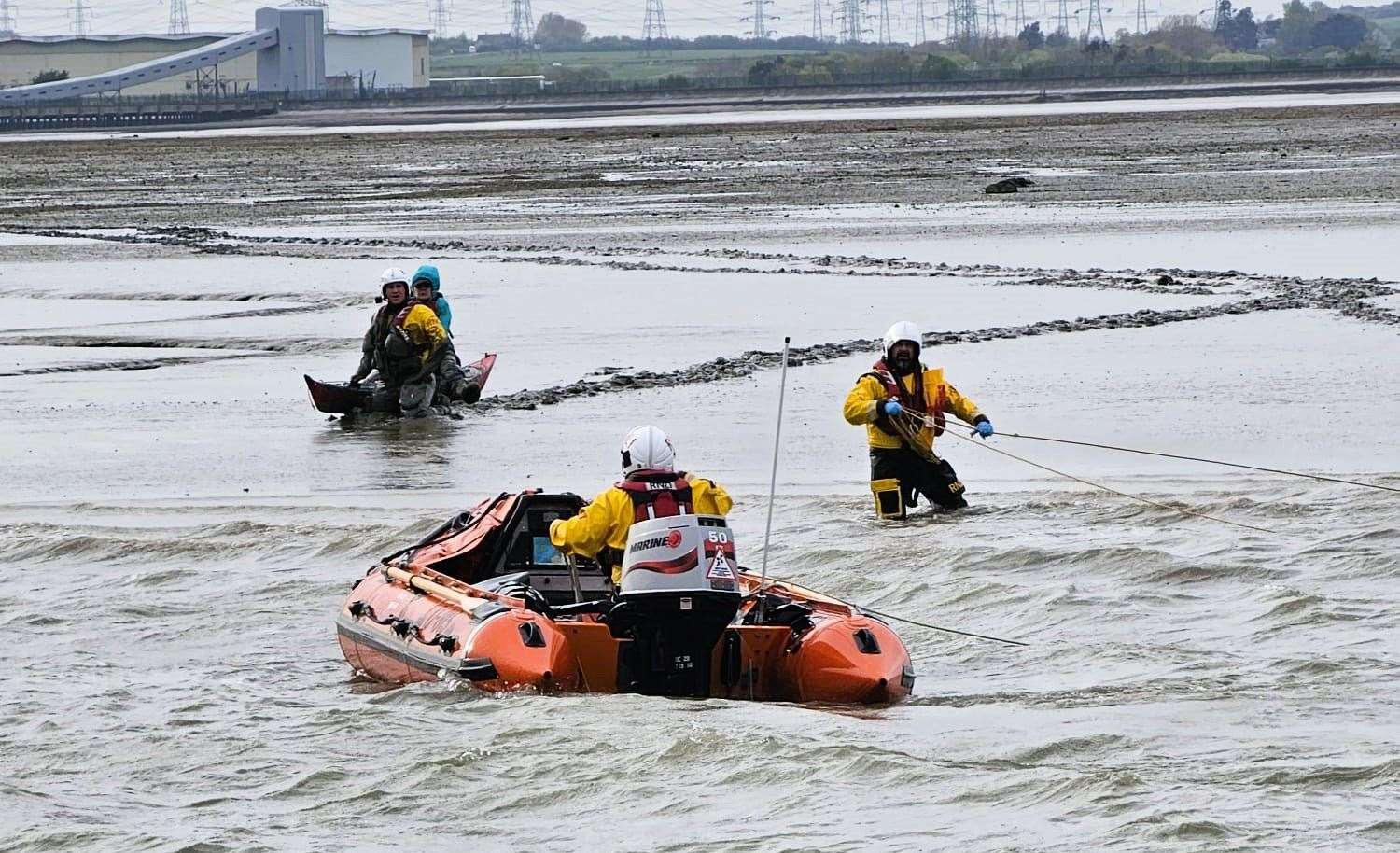 Three kayakers were rescued after getting into trouble in the tidal River Medway. Picture: Vic Booth/Sheerness RNLI