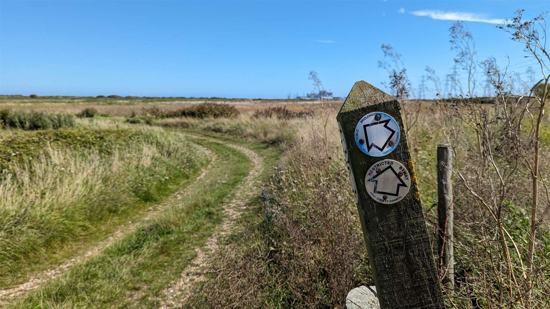 Footpaths cross the RSPB Dungeness nature reserve