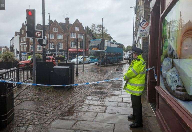 A man has been arrested after a stabbing at the junction of Rochester High Street and Star Hill this morning