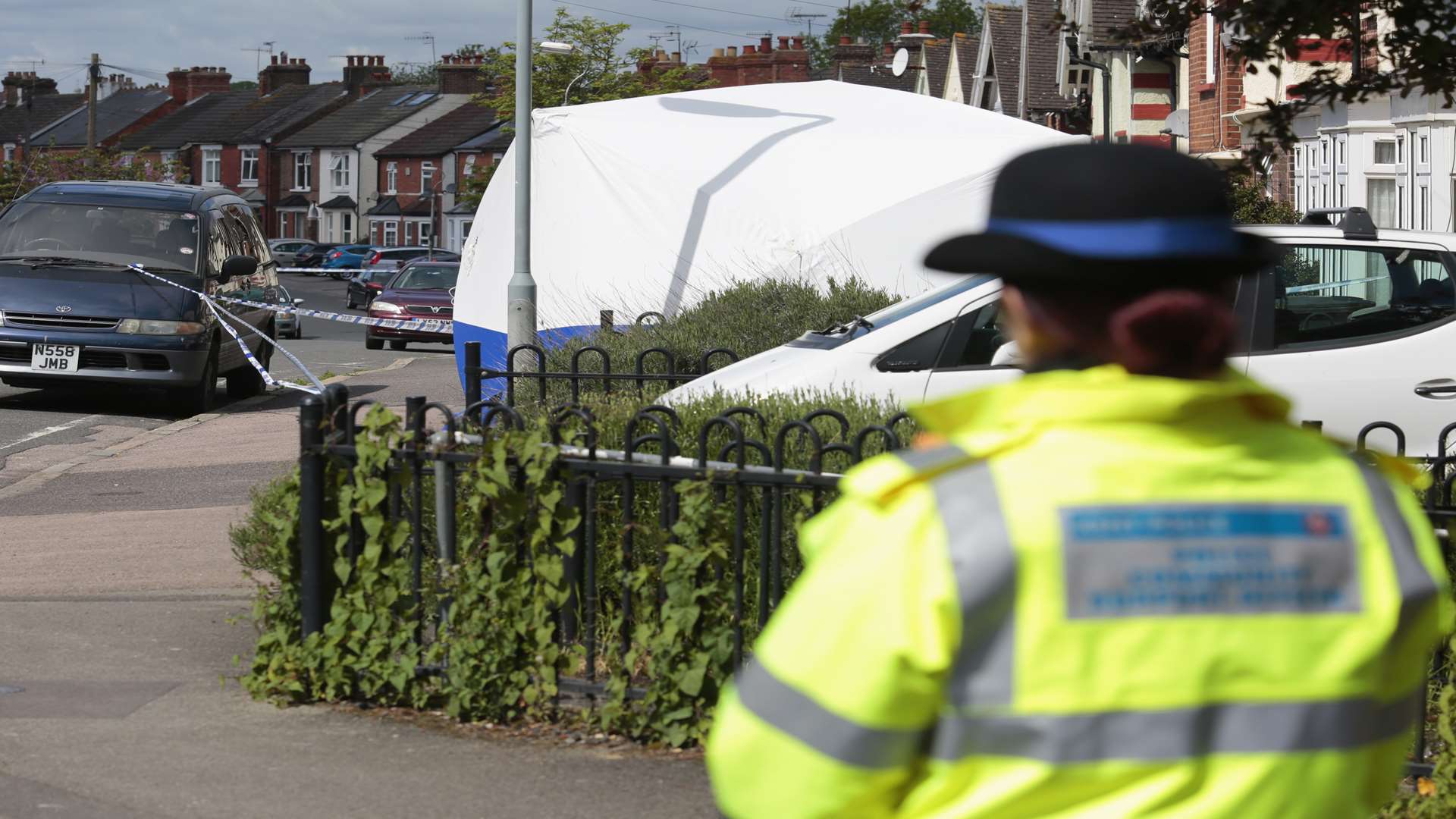 Forensic officers descended on the Murphy's property in Hectorage Road after the incident. Picture: Martin Apps