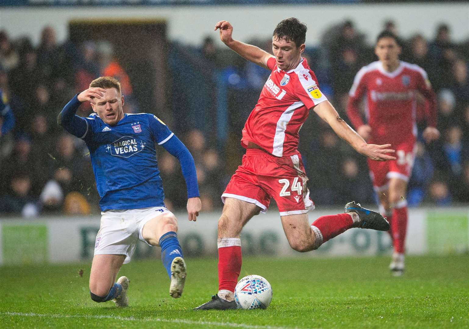 Tom O'Connor goes close for the Gills at Ipswich Picture: Ady Kerry
