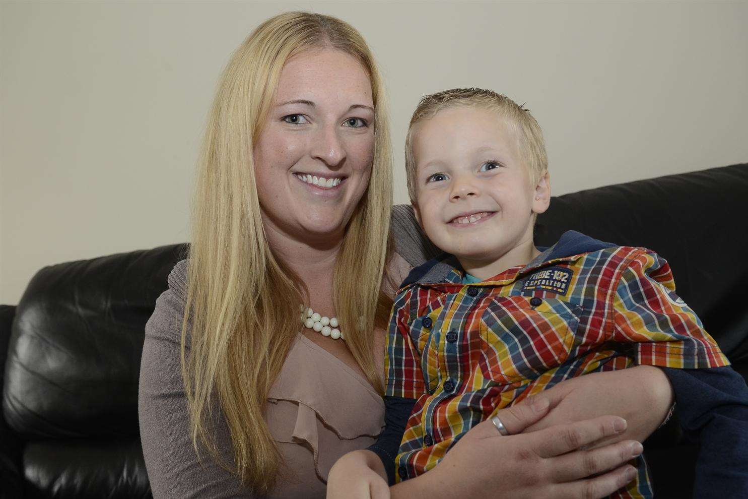 Emma Allan and her son Thomas of Minster who is encouraging more parents to have their children vaccinated against flu