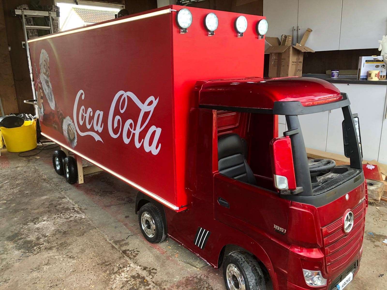 Zoe has spent almost £1k building a Coca Cola truck for the display