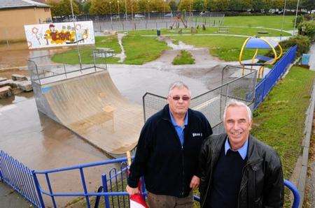 Sheerness Enhancement Association for Leisure (SEAL) Brian Spoor, secretary, and chairman Bernie Watson have unveiled plans for a skatepark