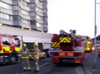 A mobile ladder was called to the scene