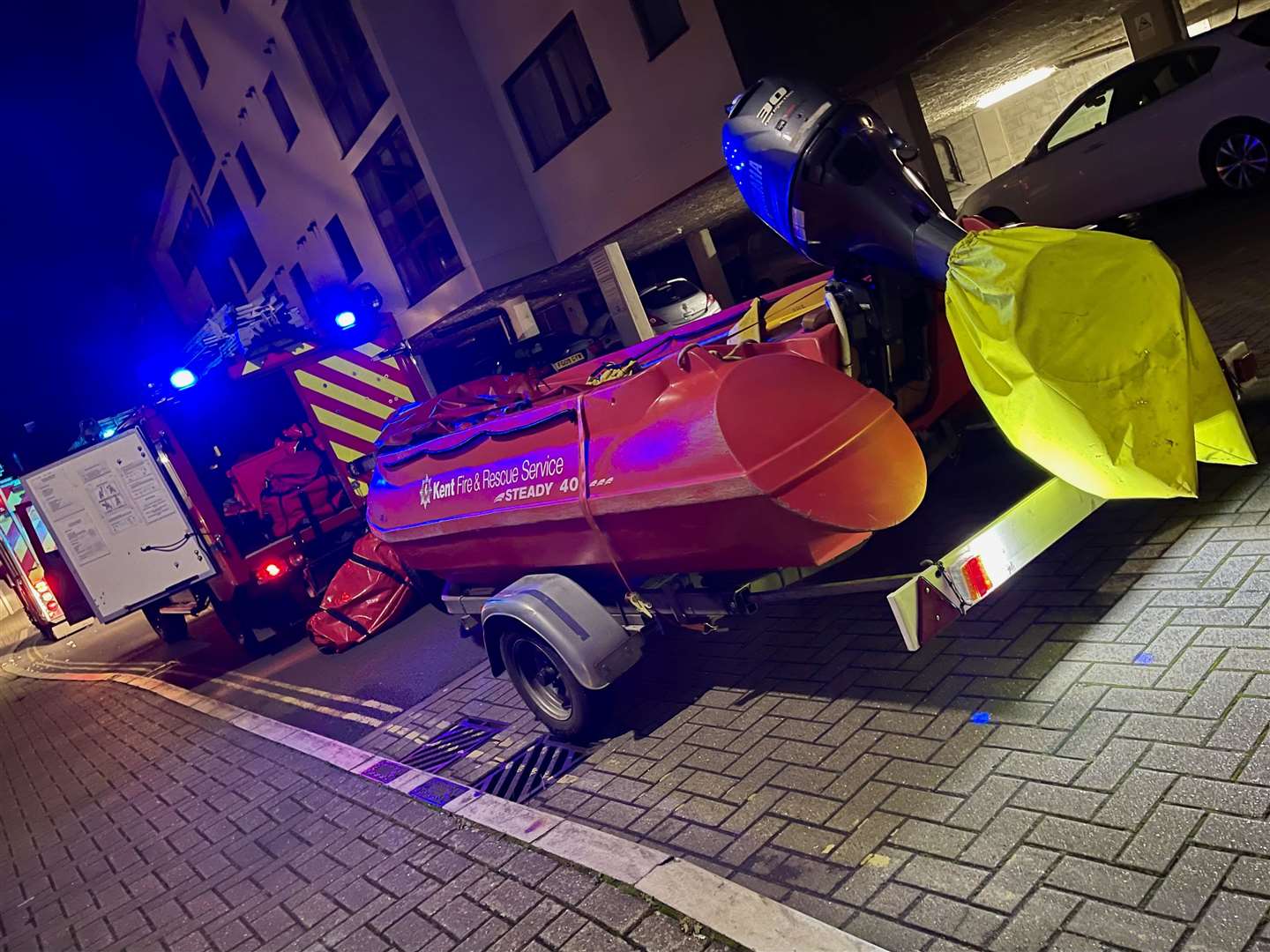 The inflatable boat used in the River Medway rescue in Maidstone. Picture: Ian Chadwick