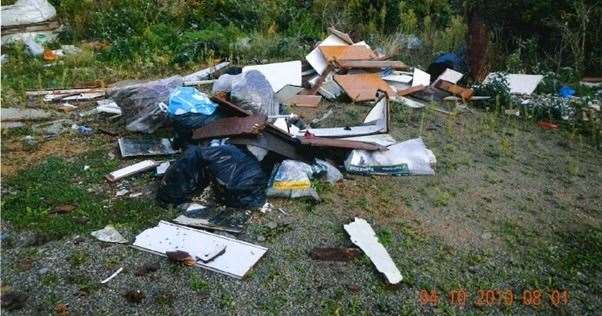The dumped items at Dolphin Passage, Dover.  Photo: Dover District Council