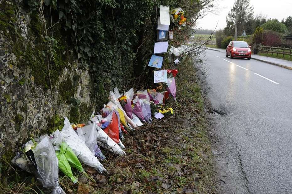 Flowers laid at the scene of Michael Stickells' quad bike crash