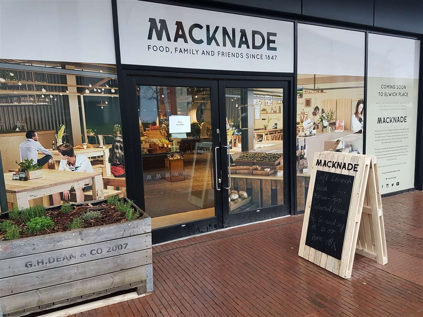 A sign outside the Elwick Place unit proclaims Macknade's newest branch to be open