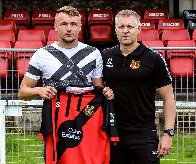 Harry Taylor with Chris Lynch Picture: Sittingbourne FC