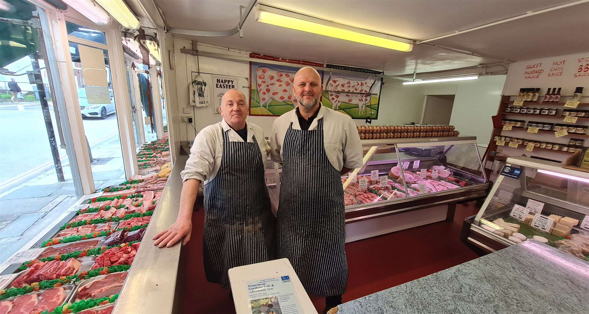Bob Charman (left) and Shane Foster who run E Hedgers family butchers in St Dunstan's
