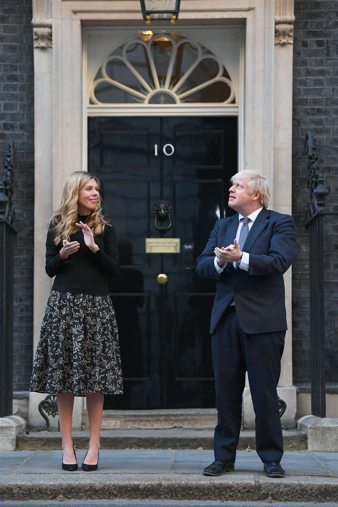 Prime Minister Boris Johnson and his partner Carrie Symonds (Victoria Jones/PA)